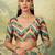 Multicolor ethnic motifs mirror work silk blend designer saree