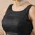 Black solid satin ruffle ready to wear saree with ruffles