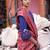 Pink ethnic motifs printed saree