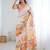 White women floral white  chiffon floral printed party wear saree