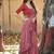 Pink embellished embroidered silk blend saree