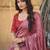 Pink embellished embroidered silk blend saree