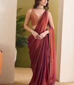 Shoulder pre-pleated pure georgette ready to wear saree