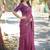Purple ethnic motifs embroidered silk blend heavy work saree
