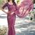 Purple ethnic motifs embroidered silk blend heavy work saree