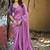 Purple embellished sequinned silk blend heavy work saree