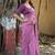 Purple embellished sequinned silk blend heavy work saree