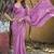 Purple embellished sequinned silk blend heavy work saree
