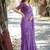 Purple ethnic motifs embroidered silk blend heavy work saree