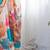 White floral beads and stones  chiffon designer saree with matching blouse