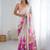 White women floral beads and stones  chiffon designer saree