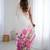 White women floral beads and stones  chiffon designer saree