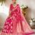 Pink ethnic motifs zari organza banarasi saree