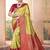 Lime ethnic motif zari woven kanjeevaram saree