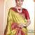 Lime ethnic motif zari woven kanjeevaram saree