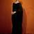 Black striped sequinned  georgette saree