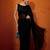 Black striped sequinned  georgette saree