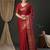 Maroon leheriya printed woven design zari banarasi saree