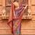 Purple woven design zari traditional festive wear patola saree