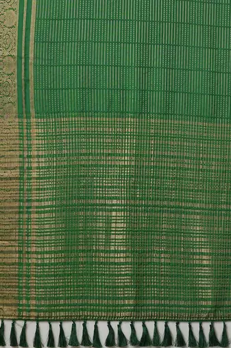 Green woven design zari banarasi saree