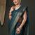 Teal woven design zari banarasi saree