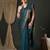 Teal woven design zari banarasi saree