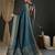 Teal woven design zari banarasi saree
