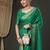 Teal woven design zari banarasi saree