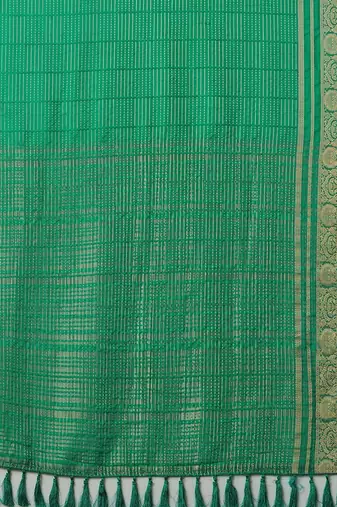 Teal woven design zari banarasi saree