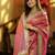 Pink solid embellished mirror work tissue celebrity saree