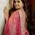 Pink solid embellished mirror work tissue celebrity saree