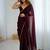 Maroon maroon embellished  chiffon sarees