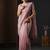 Pink floral printed organza saree