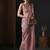 Pink floral printed organza saree