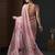 Pink floral printed organza saree