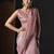 Pink floral printed organza saree