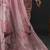 Pink floral printed organza saree