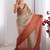Brown ombre embroidered party wear  chiffon saree with matching blouse