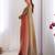 Brown ombre embroidered party wear  chiffon saree with matching blouse