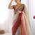 Brown ombre embroidered party wear  chiffon saree with matching blouse