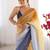 Mustard scallop border  chiffon saree