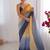 Mustard scallop border  chiffon saree