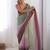 Green women ombre embroidered chiffon saree