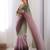 Green women ombre embroidered chiffon saree