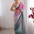 Pink women ombre dyed embroidered  chiffon saree