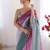 Pink women ombre dyed embroidered  chiffon saree