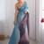Blue embellished ethnic embroidered saree