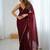 Burgundy burgundy embellished  chiffon sarees