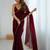 Burgundy burgundy embellished  chiffon sarees