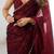 Burgundy burgundy embellished  chiffon sarees